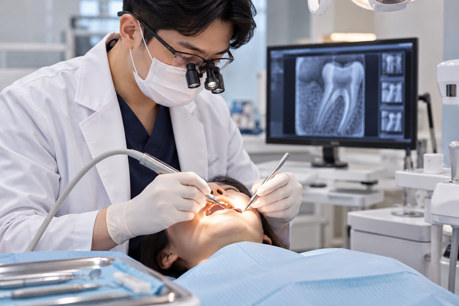 Root canal treatment consultation at a dental clinic in Seoul, South Korea