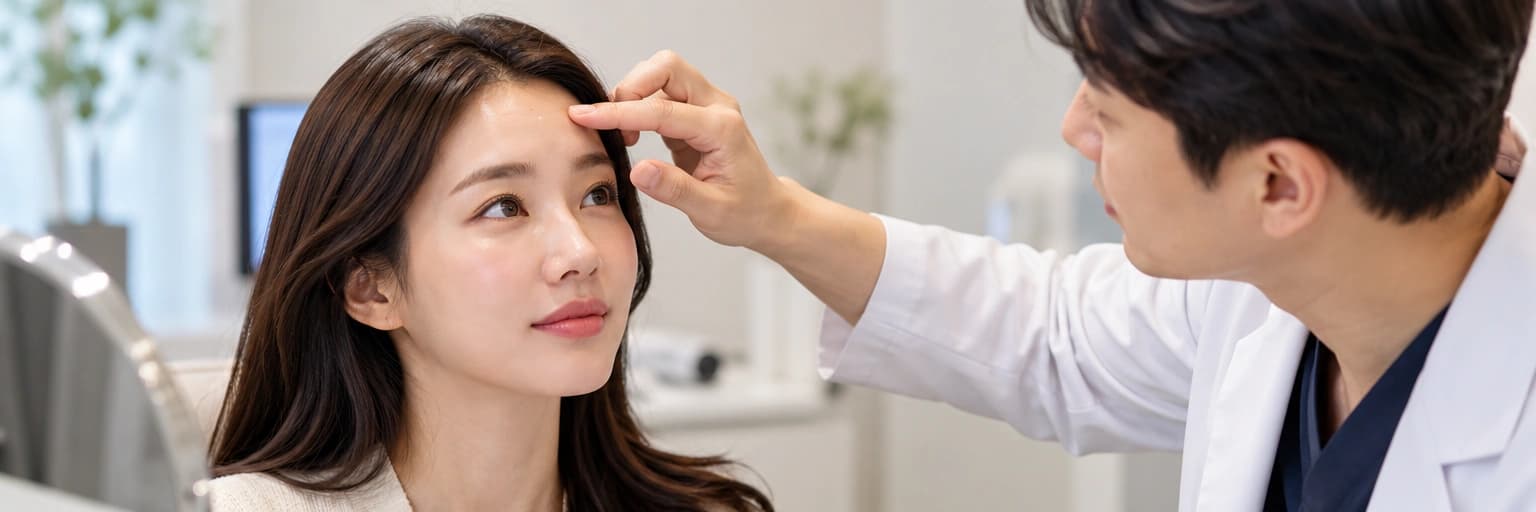 Botox consultation and facial assessment at an aesthetic clinic in Seoul