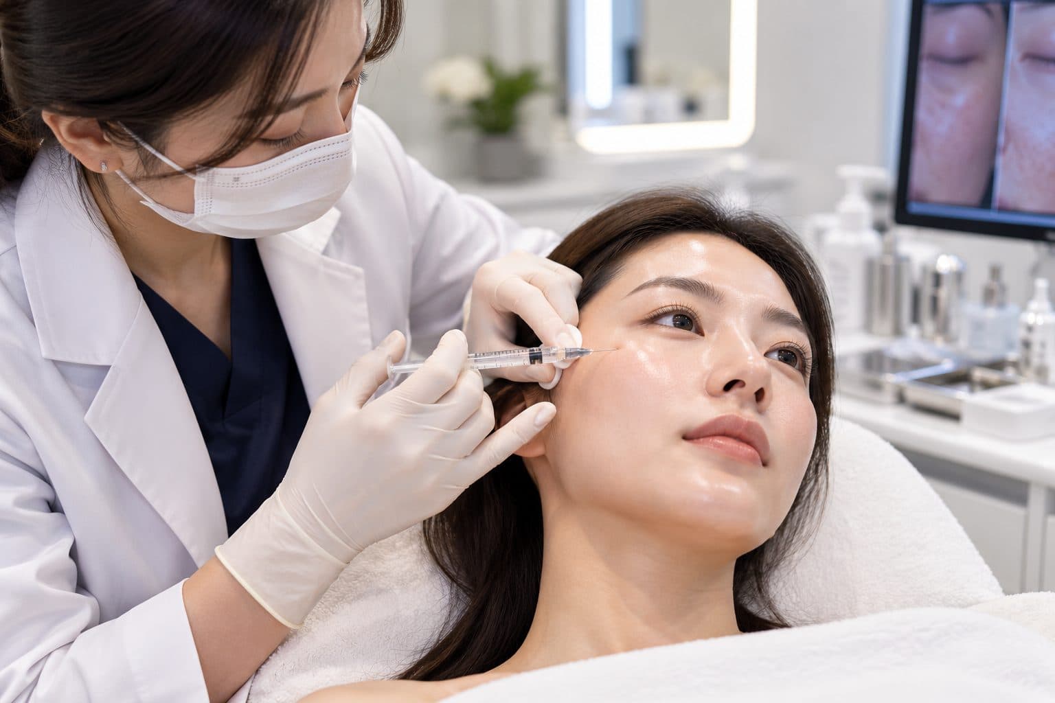 Skin booster consultation at an aesthetic clinic in Seoul, South Korea