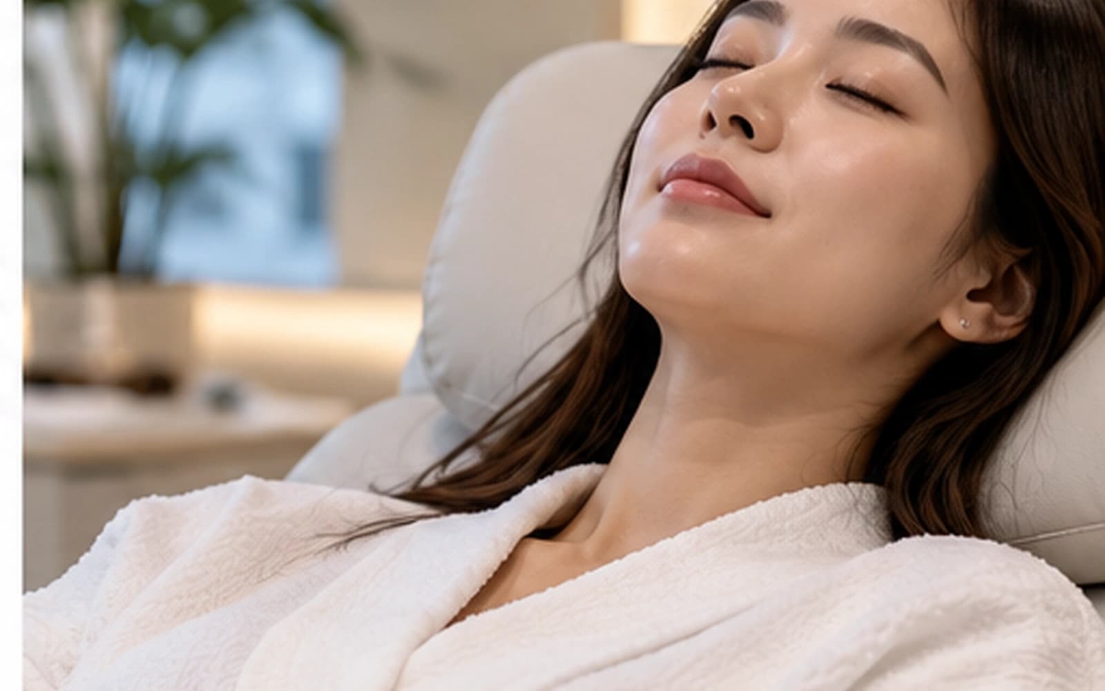 Patient receiving IV wellness therapy while resting at a clinic in Korea