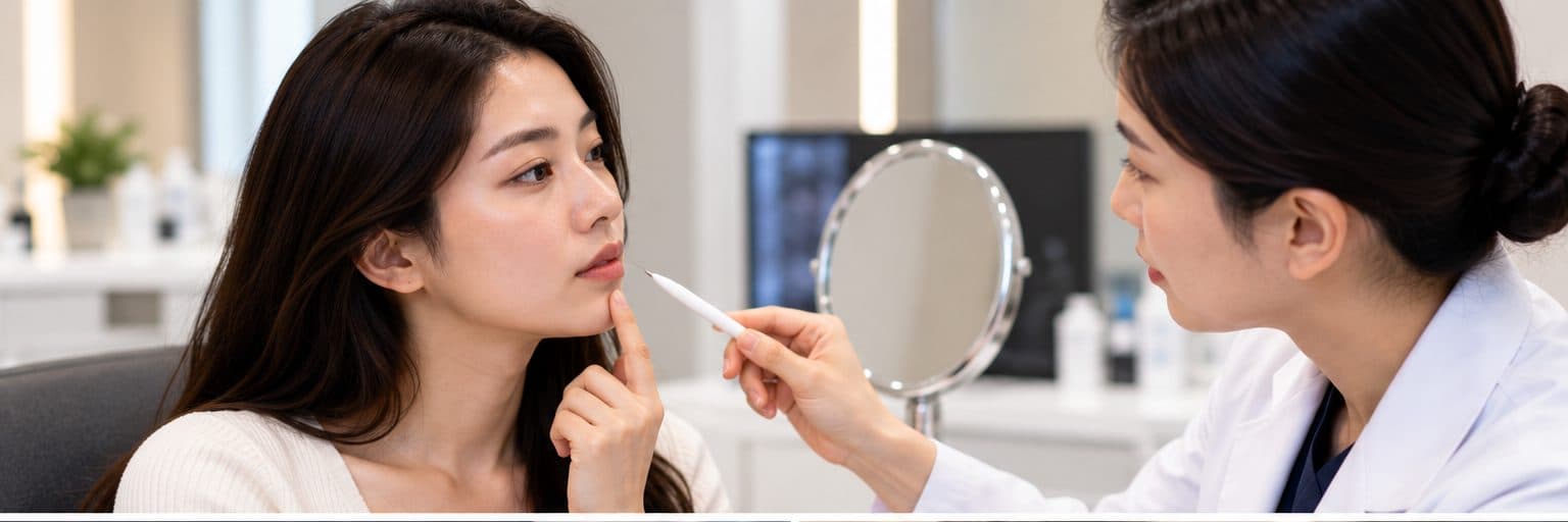 Dermal filler consultation at an aesthetic clinic in Seoul, South Korea