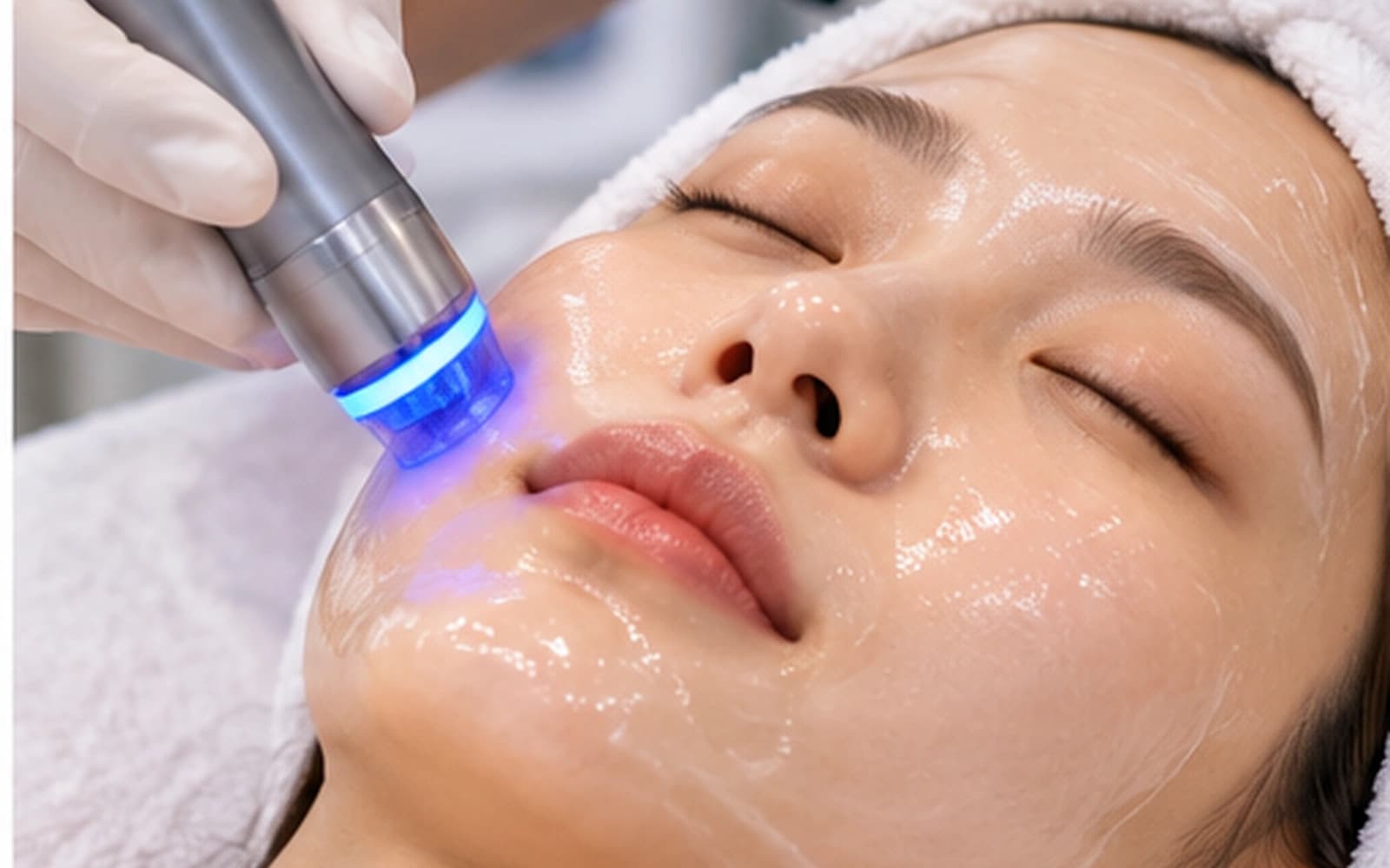 Clinic-based Korean facial treatment using a skincare device for facial skin care