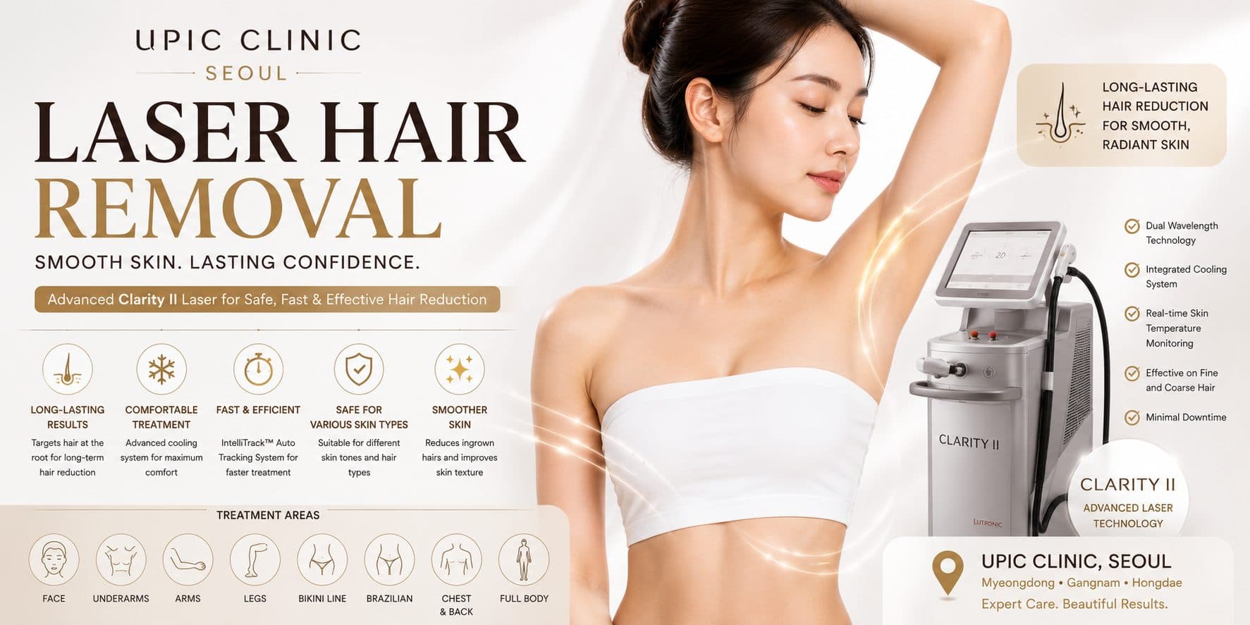 Laser Hair Removal at UPIC Clinic Myeongdong