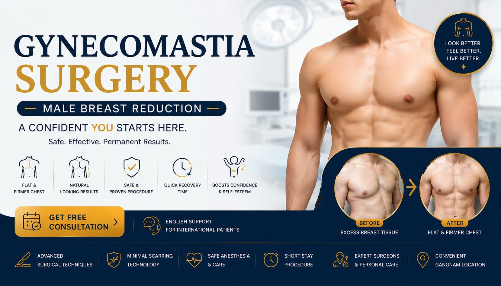 Gynecomastia Surgery in Korea at Lienjang Clinic