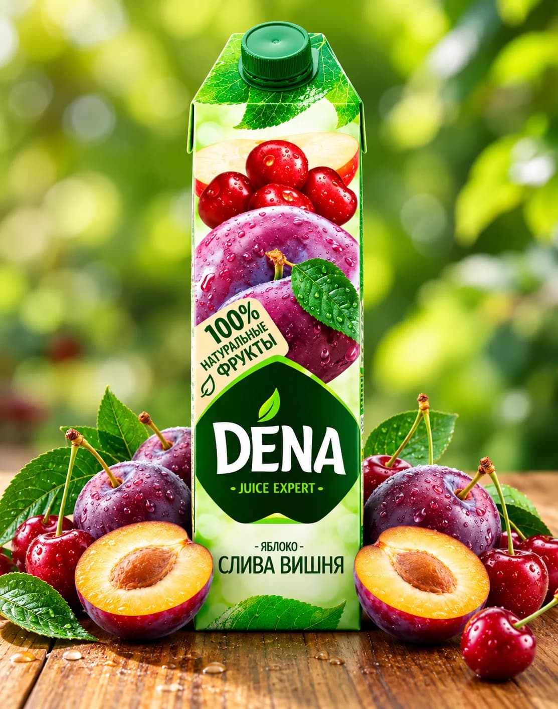 DENA Apple, Plum & Cherry Juice 1L – Refreshing Mixed Fruit Juice