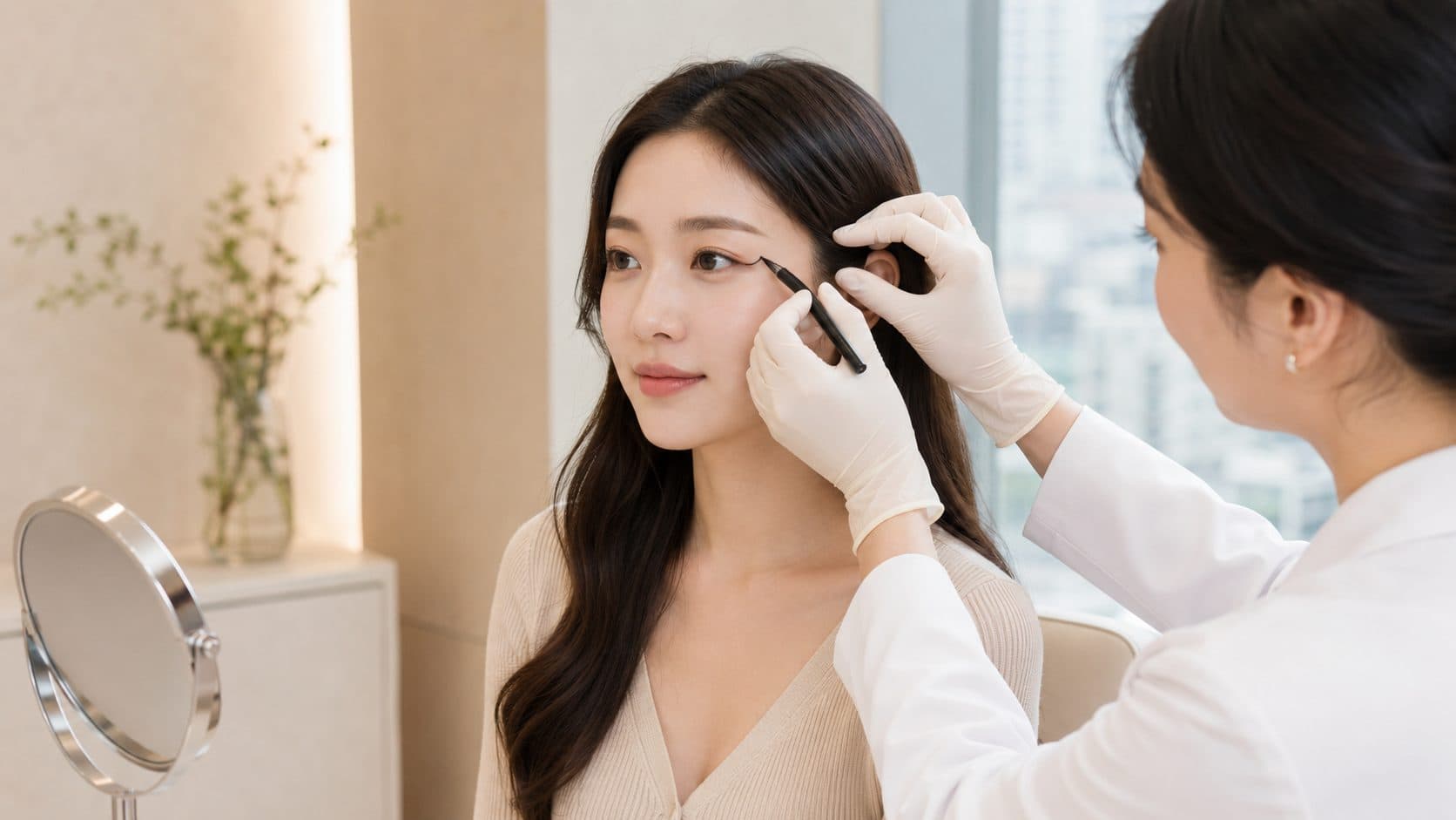 surgeon performing double eyelid surgery korea evaluation