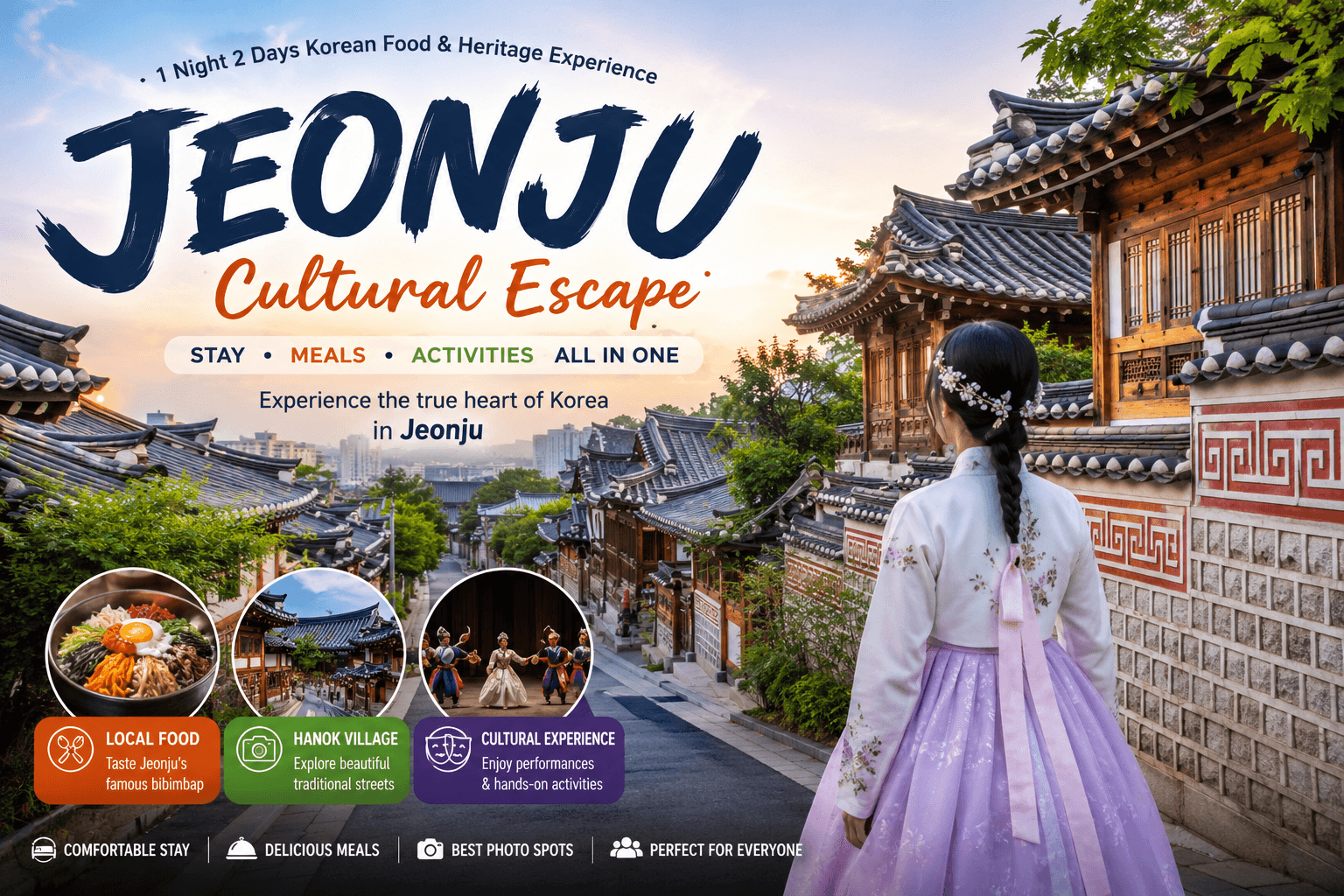 Jeonju Cultural Escape – Korean Traditional Food & Heritage Experience