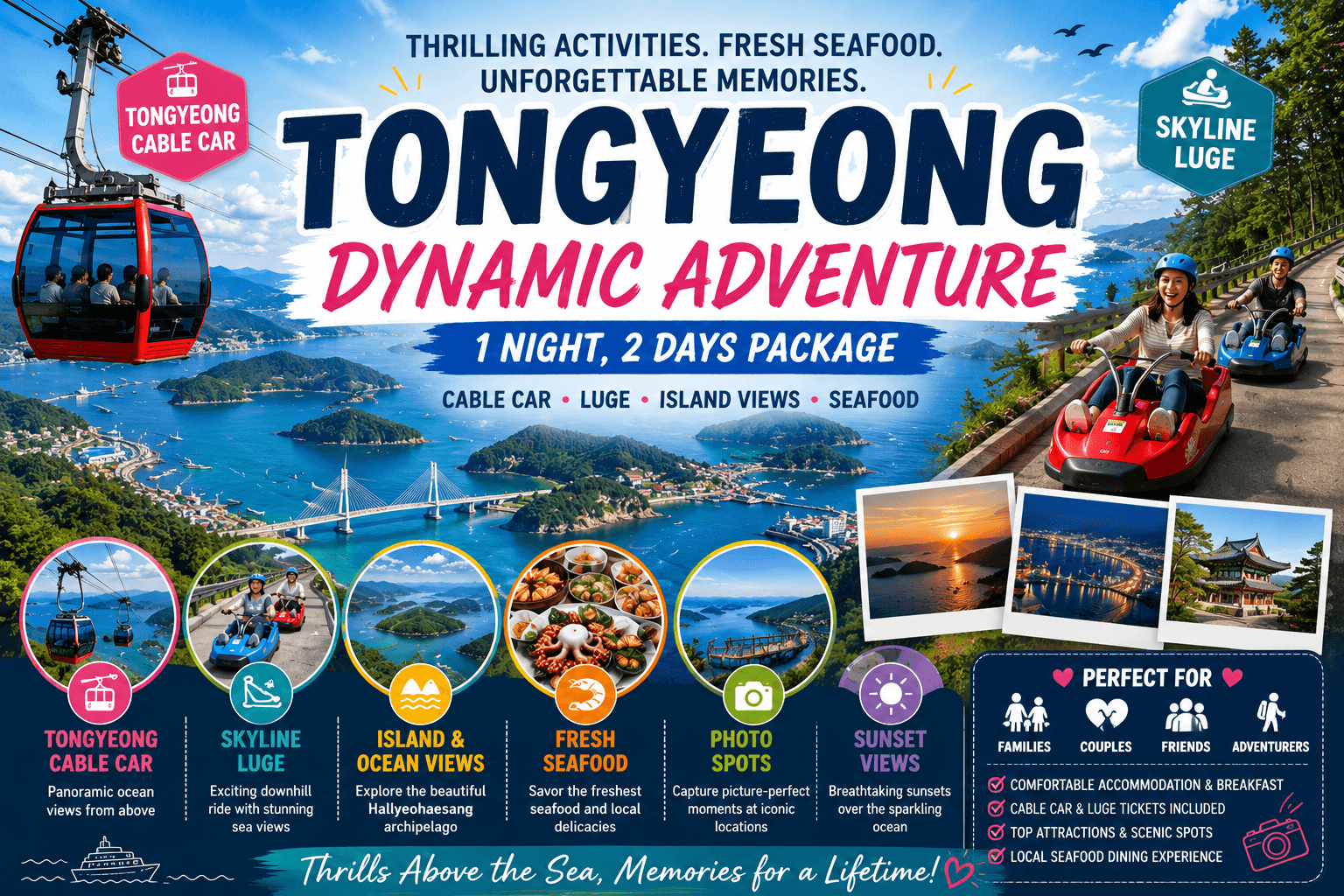 Tongyeong Dynamic Adventure Package (1 Night, 2 Days)